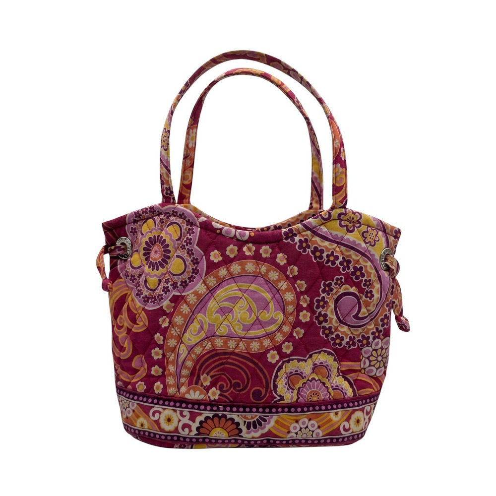 Vera Bradley Tote Raspberry Fizz Pink Paisley Quilted Cotton Mini‎ - Small